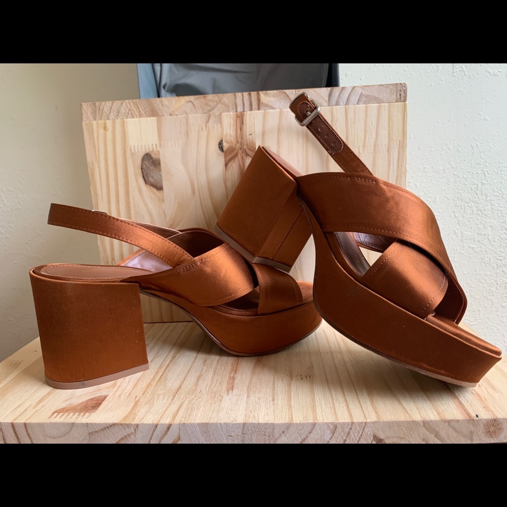 Anthropology Lola Cruz Satin Platform NIB